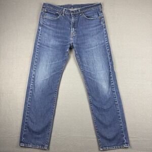 Levis 505 Jeans Mens 36x32 Blue Medium‎ Wash Cotton Tapered Fit Denim Workwear